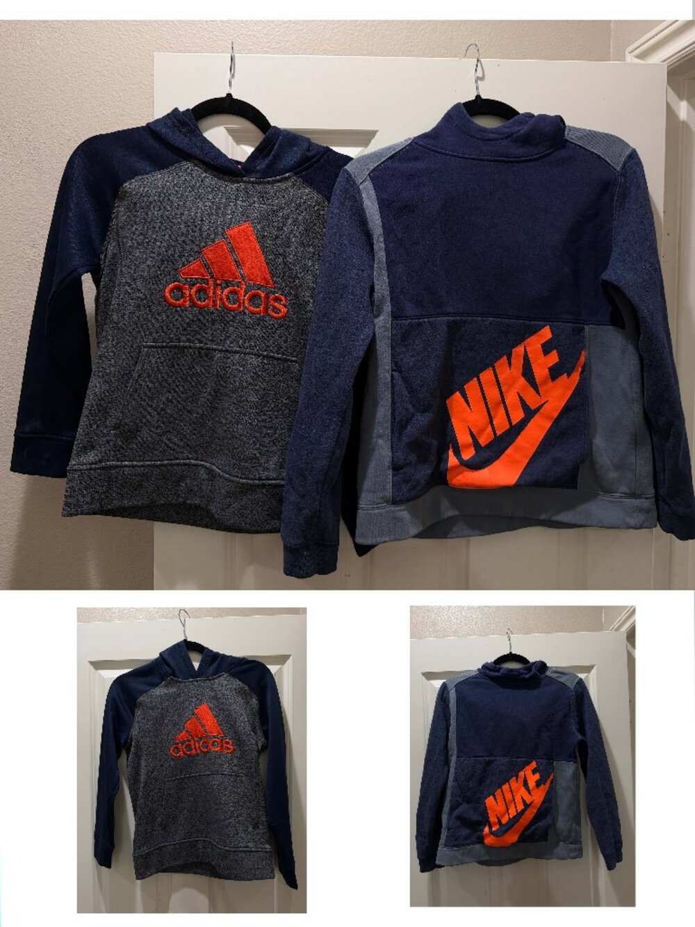 Boys Nike & Adidas Hoodie Set Bundle Fits Size Youth Large 10-12